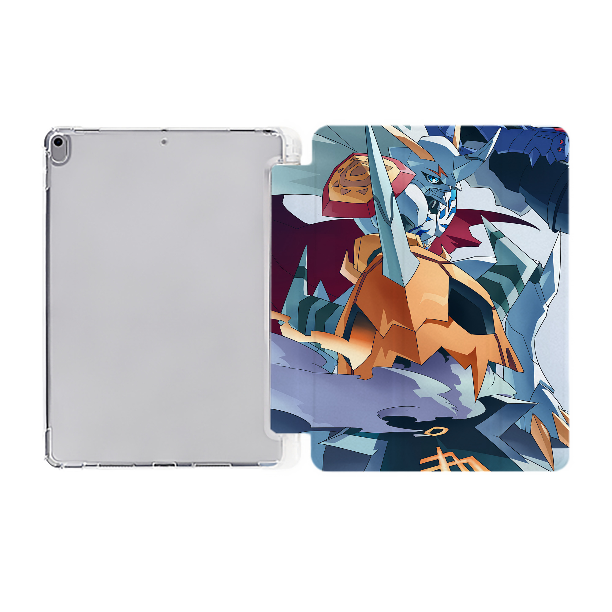 （画像用） Digimon デジタルモンスター/デジモン IPad ケース ペン収納付き 三つ折りスタンド PUレザー×シリコン 対応機種9.5/10.5/10.9インチ